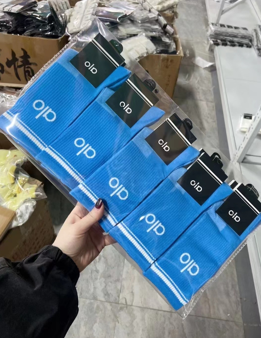 Alo-Inspired Colorful Crew Socks