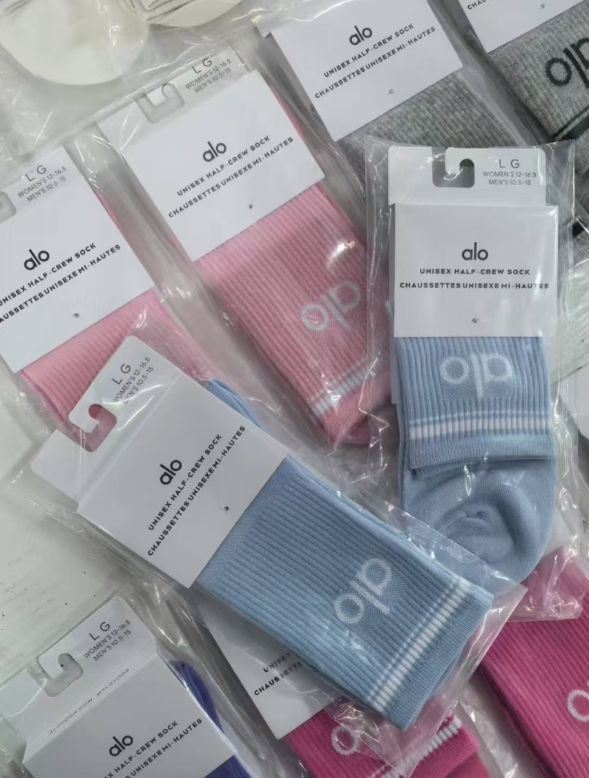 Alo-Inspired Colorful Crew Socks - Details