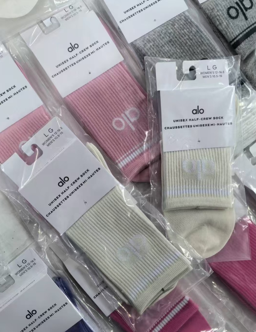 Alo-Inspired Colorful Crew Socks - Details